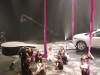 Cirque du Soleil artists gear up in studio for a live, online streaming performance featuring a flying Infiniti JX.