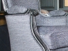 Pullman armchair upholstered in grey and silver fabric