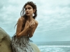 Look 2: The mystery and magic of mermaids are captured in this whimsical sea-grey, silver-trimmed skirt / Skirt: Afffair, Earrings: Jude Benhalim Jewelry via tata-la.com | Photography by Thomas Louvagny