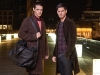 Fynn (left) - Shirt: Strellson, Pullover: Strellson, Coat: Strellson, Trousers: Strellson, Bag: Joop | Allesio (right) - Coat: Strellson, Pullover: Strellson, Trousers: Strellson