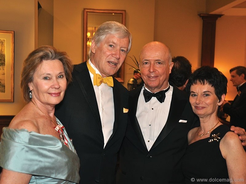 Vanessa Harwood, Canadian ballet dancer, and Robert Lawrie, director of scholarships and student administration at the University of Edinburgh, with John and Claudine Bailey