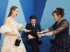 Erin Doherty, Josh O'Connor, and Helena Bonham Carter, winner of the Outstanding Performance by an Ensemble in a Drama Series award for 'The Crown,' pose in the Winner's Gallery during the 26th Annual Screen Actors Guild Awards at The Shrine Auditorium | Photo by Terence Patrick