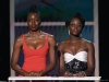 Danai Gurira and Lupita Nyong’o speak onstage during the 26th Annual Screen Actors Guild Awards at The Shrine Auditorium  Photo by Kevork Djansezian