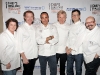 From left to right: Lynn Crawford, Mark McEwan, David Rocco, Gordon Ramsay, Jamie Kennedy and Massimo Capra.