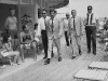 Frank Sinatra on the boardwalk, Miami, 1968, walking from The Fontainebleau hotel to the set of Lady in Cement