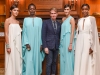 Dixon with models as they showcase select designs from his spring 2018 collection, inspired by the work of WCH and the strength and resiliency of women facing cancer