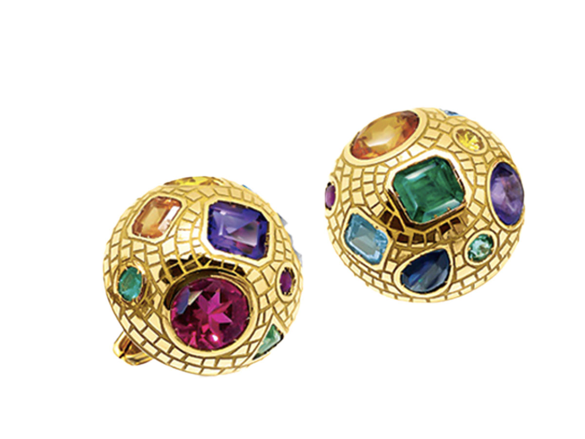 VERDURA GOLD “MOSAIC” EARCLIPS